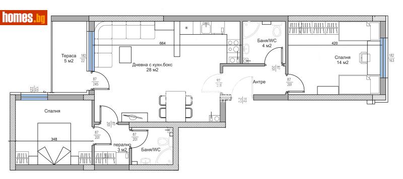 Тристаен, 97m² - Жк. Тракия, Пловдив - Апартамент за продажба - КОНДОР НЕДВИЖИМИ ИМОТИ - 112203217