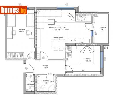 Тристаен, 99m² - Апартамент за продажба - 112203343