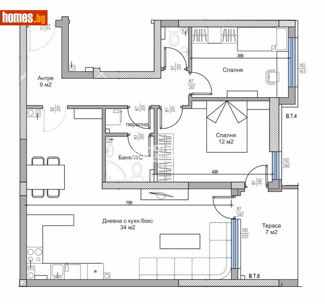 Тристаен, 105m² - Жк. Тракия, Пловдив - Апартамент за продажба - КОНДОР НЕДВИЖИМИ ИМОТИ - 112203352