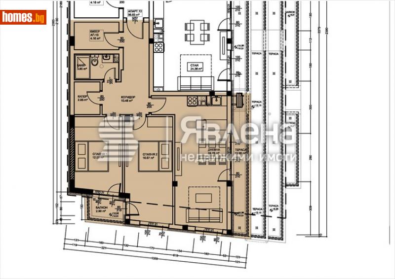 Тристаен, 120m² - Жк. Левски, Варна - Апартамент за продажба - ЯВЛЕНА - 112218603