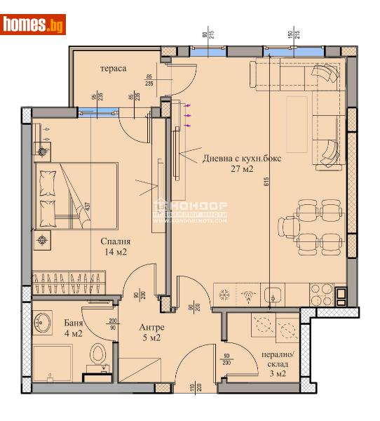 Двустаен, 75m² - Жк. Христо Ботев, Пловдив - Апартамент за продажба - КОНДОР НЕДВИЖИМИ ИМОТИ - 112282604