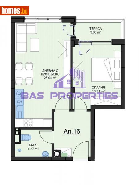 Двустаен, 76m² - Кв. Малинова Долина, София - Апартамент за продажба - BasProperties - 112307022