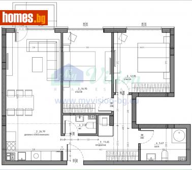 Тристаен, 107m² - Апартамент за продажба - 112346899