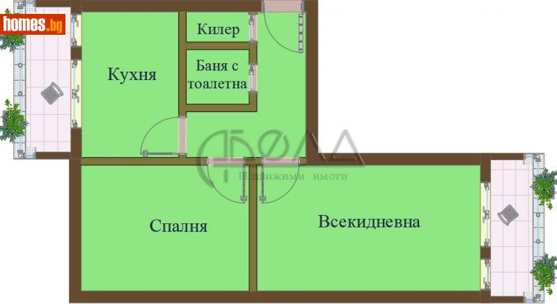 Двустаен, 60m² - Жк. Хаджи Димитър, София - Апартамент за продажба - Абела - 112347513