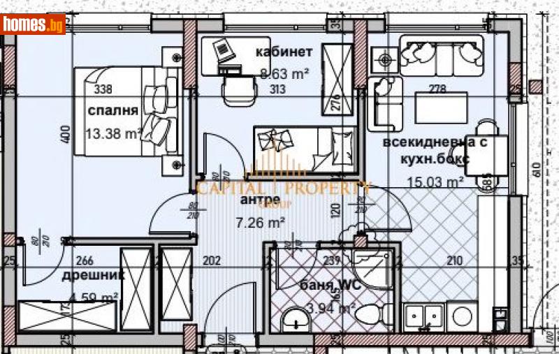 Тристаен, 76m² - Кв. Владиславово, Варна - Апартамент за продажба - Капитал Пропърти Груп - 112390102