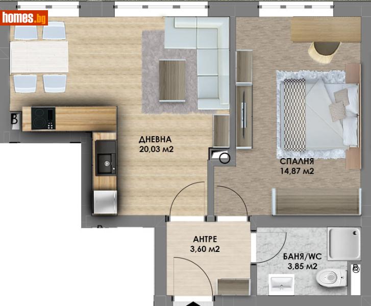 Двустаен, 63m² - Жк. Христо Смирненски, Пловдив - Апартамент за продажба - Deluxe Homes - 112398055