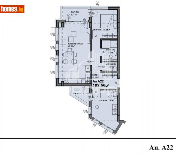 Тристаен, 102m² - Жк. Люлин 5, София - Апартамент за продажба - BasProperties - 112411248