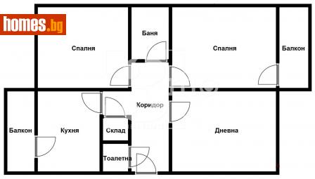 Тристаен, 79m² - Апартамент за продажба - 112425732