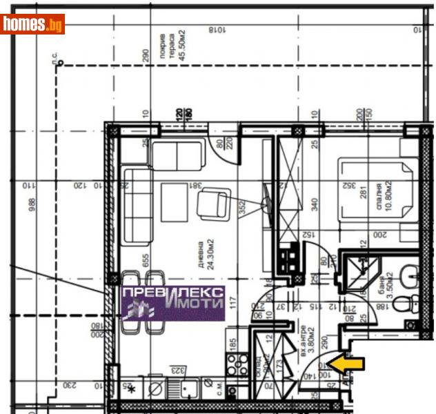 Двустаен, 110m² - Жк. Христо Ботев, Пловдив - Апартамент за продажба - Превилекс имоти ЕООД - 112459058