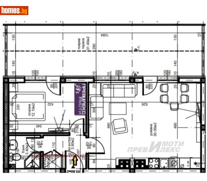 Двустаен, 100m² - Жк. Христо Ботев, Пловдив - Апартамент за продажба - Превилекс имоти ЕООД - 112459117