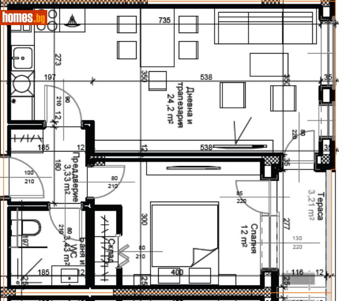 Двустаен, 65m² - Кв. Остромила, Пловдив - Апартамент за продажба - Deluxe Homes - 112465661