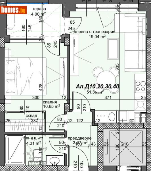 Двустаен, 60m² - Жк. Тракия, Пловдив - Апартамент за продажба - Deluxe Homes - 112465704