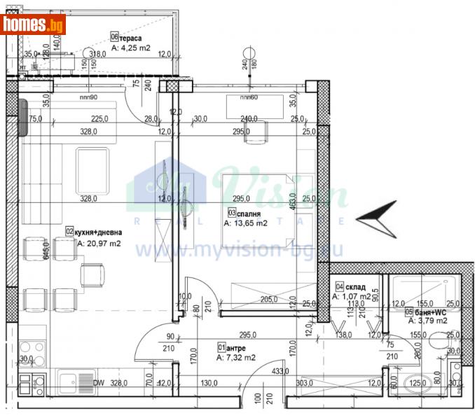 Двустаен, 58m² - Жк. Дървеница, София - Апартамент за продажба - Myvision Real Estate - 112470784