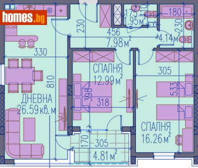 Тристаен, 106m² - Апартамент за продажба - 112478470