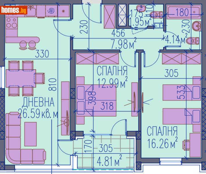 Тристаен, 106m² - Кв. Каменица , Пловдив - Апартамент за продажба - Deluxe Homes - 112478470