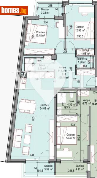 Тристаен, 125m² - Жк. Сухата Река, София - Апартамент за продажба - YOHOME - 112483606