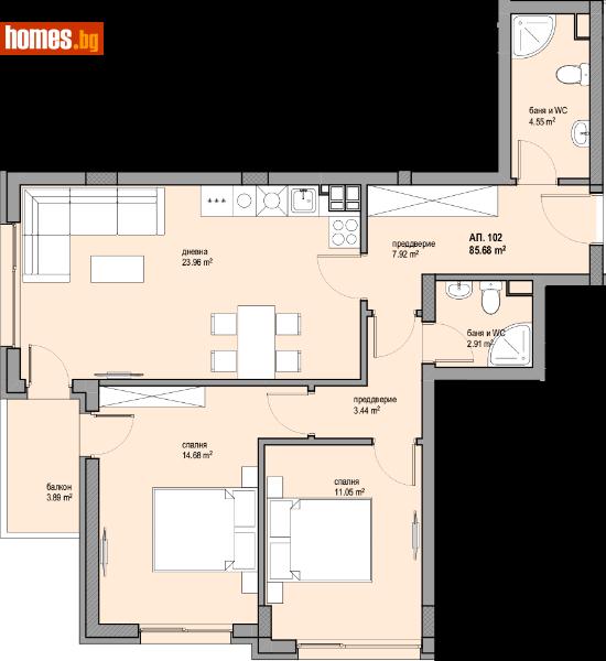 Тристаен, 103m² - Жк. Люлин 8, София - Апартамент за продажба - Титан Пропъртис - 112491829