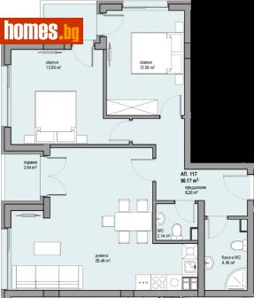 Тристаен, 108m² - Апартамент за продажба - 112491860