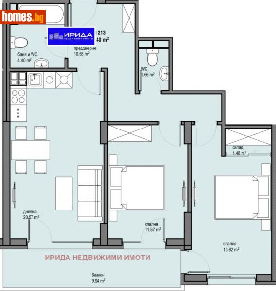 Тристаен, 100m² - Жк. Левски Г, София - Апартамент за продажба - Ирида - 112563148