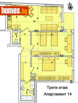 Тристаен, 109m² - Апартамент за продажба - 112628231