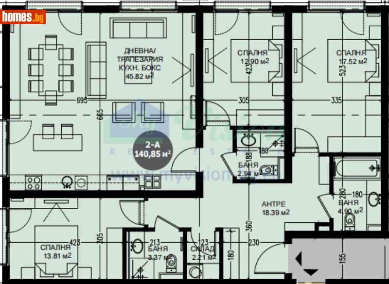 Четиристаен, 165m² - Жк. Дружба 2, София - Апартамент за продажба - Myvision Real Estate - 112647556