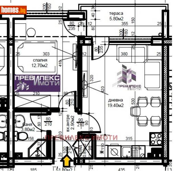 Двустаен, 59m² - Кв. Беломорски, Пловдив - Апартамент за продажба - Превилекс имоти ЕООД - 112661022