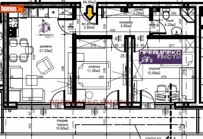 Тристаен, 95m² - Кв. Беломорски, Пловдив - Апартамент за продажба - Превилекс имоти ЕООД - 112695463