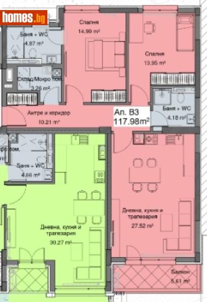 Тристаен, 118m² - Кв. Бояна, София - Апартамент за продажба - Азмар имоти - 112695765