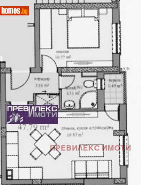 Двустаен, 55m² -  Център, Пловдив - Апартамент за продажба - Превилекс имоти ЕООД - 112709842