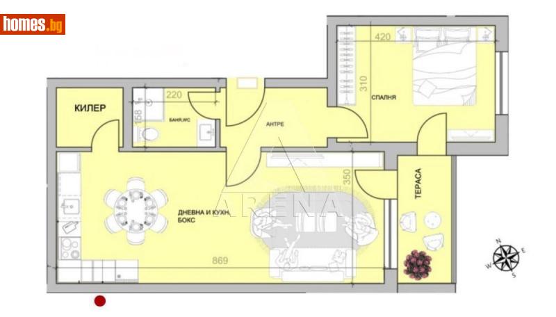 Двустаен, 82m² - Жк. Христо Смирненски, Пловдив - Апартамент за продажба - Арена имот  - 112731321