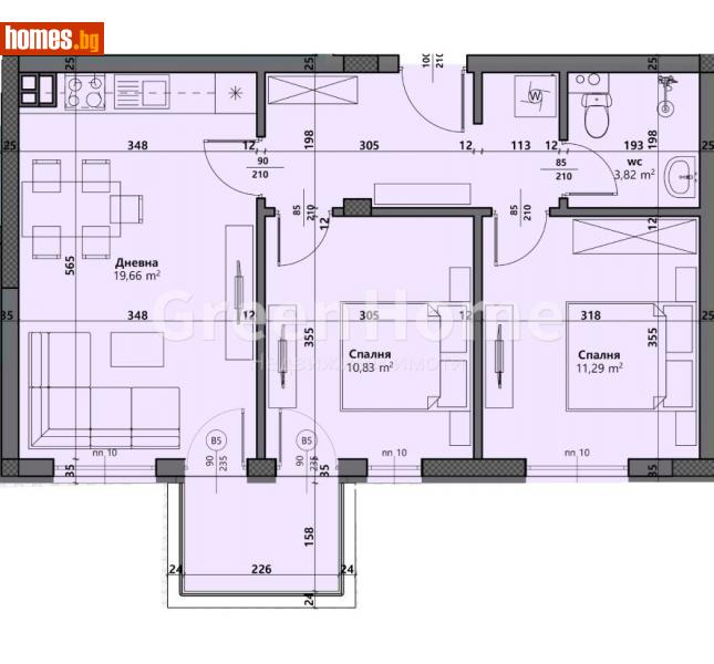 Тристаен, 68m² - Кв. Виница, Варна - Апартамент за продажба - Green Home - 112801885