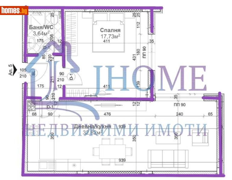 Двустаен, 79m² - Жк. Изгрев, Варна - Апартамент за продажба - J HOME - 112804919