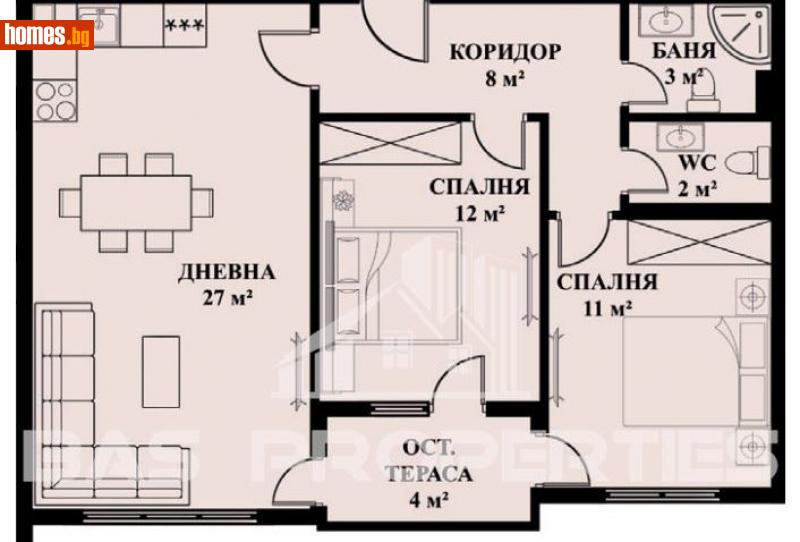 Тристаен, 94m² - Жк. Люлин 5, София - Апартамент за продажба - BasProperties - 112815921