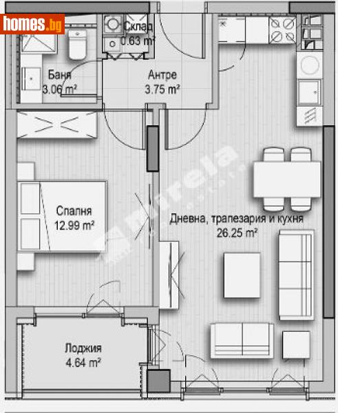 Двустаен, 74m² - Кв. Витоша, София - Апартамент за продажба - МИРЕЛА - 112817064