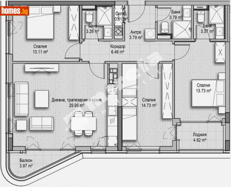 Четиристаен, 147m² - Кв. Витоша, София - Апартамент за продажба - МИРЕЛА - 112817138