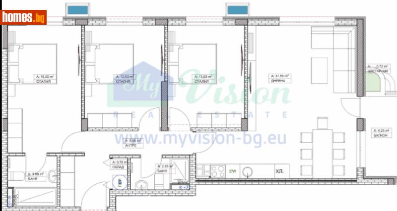 Четиристаен, 124m² - Кв. Витоша, София - Апартамент за продажба - Myvision Real Estate - 112818206