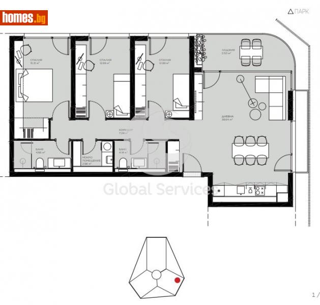 Двустаен, 157m² - Жк. Овча Купел, София - Апартамент за продажба - Глобъл Сървисиз ООД - 112838028