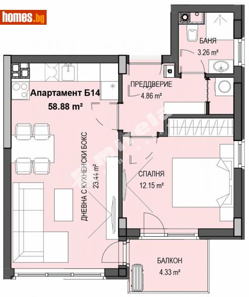 Двустаен, 68m² - Кв. Кръстова Вада, София - Апартамент за продажба - МИРЕЛА - 112840352