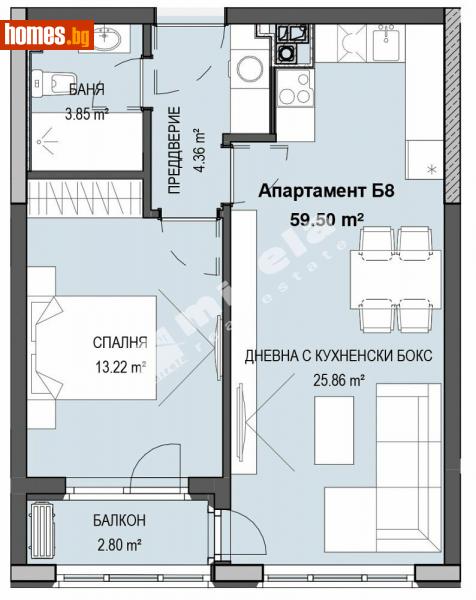Двустаен, 69m² - Кв. Кръстова Вада, София - Апартамент за продажба - МИРЕЛА - 112840376