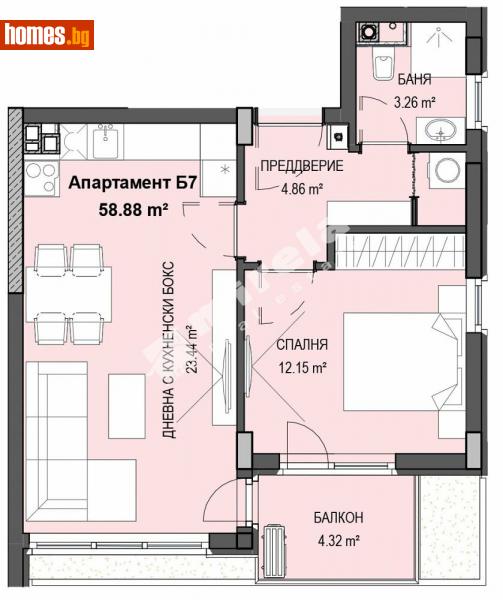 Двустаен, 68m² - Кв. Кръстова Вада, София - Апартамент за продажба - МИРЕЛА - 112840382