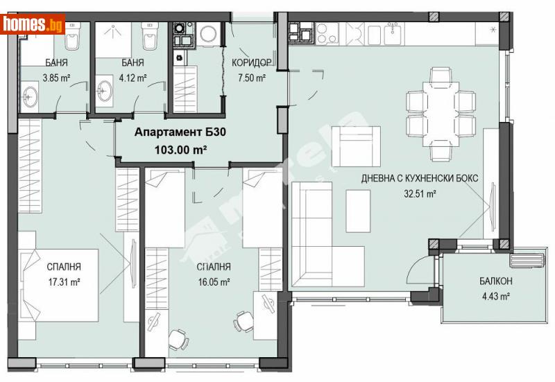 Тристаен, 119m² - Кв. Кръстова Вада, София - Апартамент за продажба - МИРЕЛА - 112840398