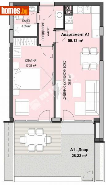 Двустаен, 68m² - Кв. Кръстова Вада, София - Апартамент за продажба - МИРЕЛА - 112840428
