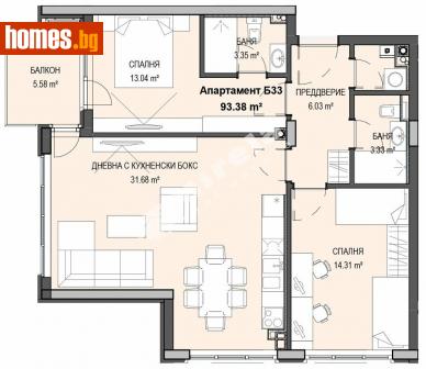 Тристаен, 108m² - Апартамент за продажба - 112840448