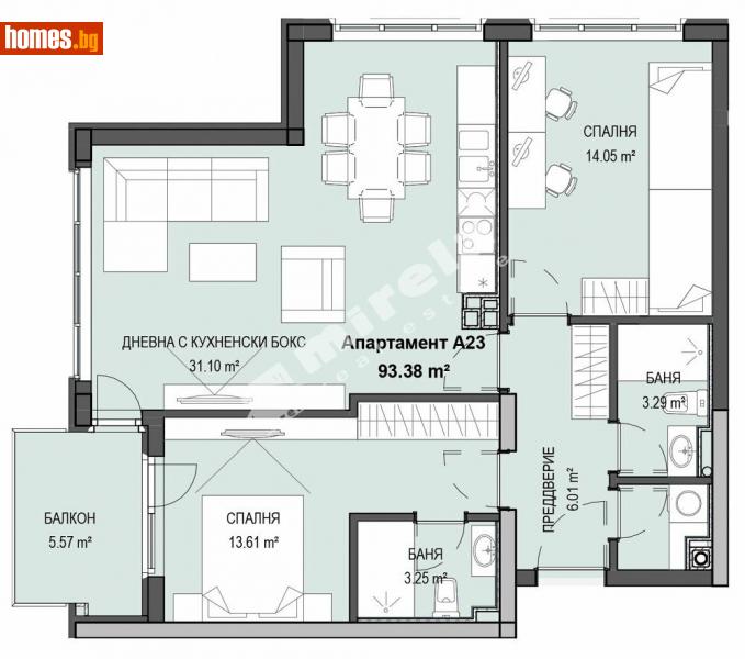 Тристаен, 108m² - Кв. Кръстова Вада, София - Апартамент за продажба - МИРЕЛА - 112840494