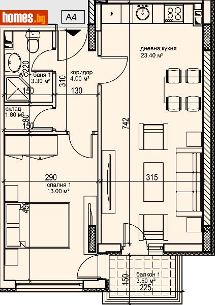 Двустаен, 68m² - Кв. Кършияка, Пловдив - Апартамент за продажба - Deluxe Homes - 112842106