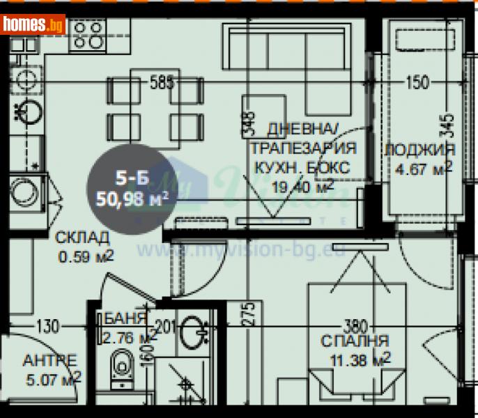Двустаен, 60m² - Жк. Дружба 2, София - Апартамент за продажба - Myvision Real Estate - 112897393