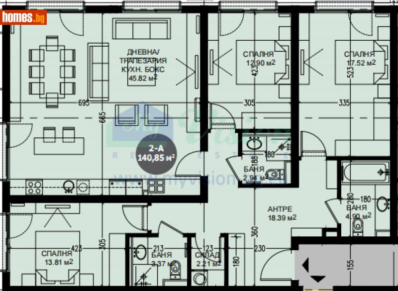 Четиристаен, 165m² - Жк. Дружба 2, София - Апартамент за продажба - Myvision Real Estate - 112897398