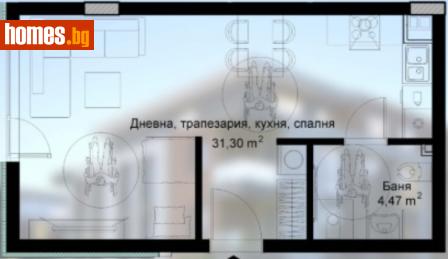 Едностаен, 46m² - Апартамент за продажба - 112922147