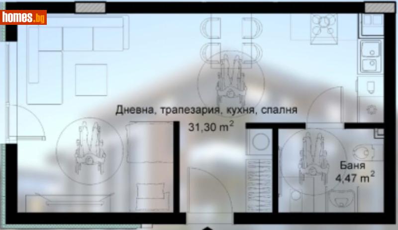 Едностаен, 46m² - Кв. Малинова Долина, София - Апартамент за продажба - Титан Пропъртис - 112922147