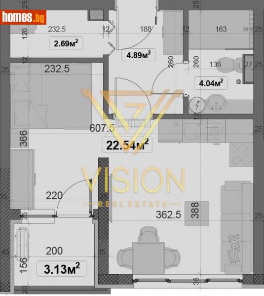 Двустаен, 51m² - Жк. Овча Купел, София - Апартамент за продажба - Vision Real Estate - 112932040